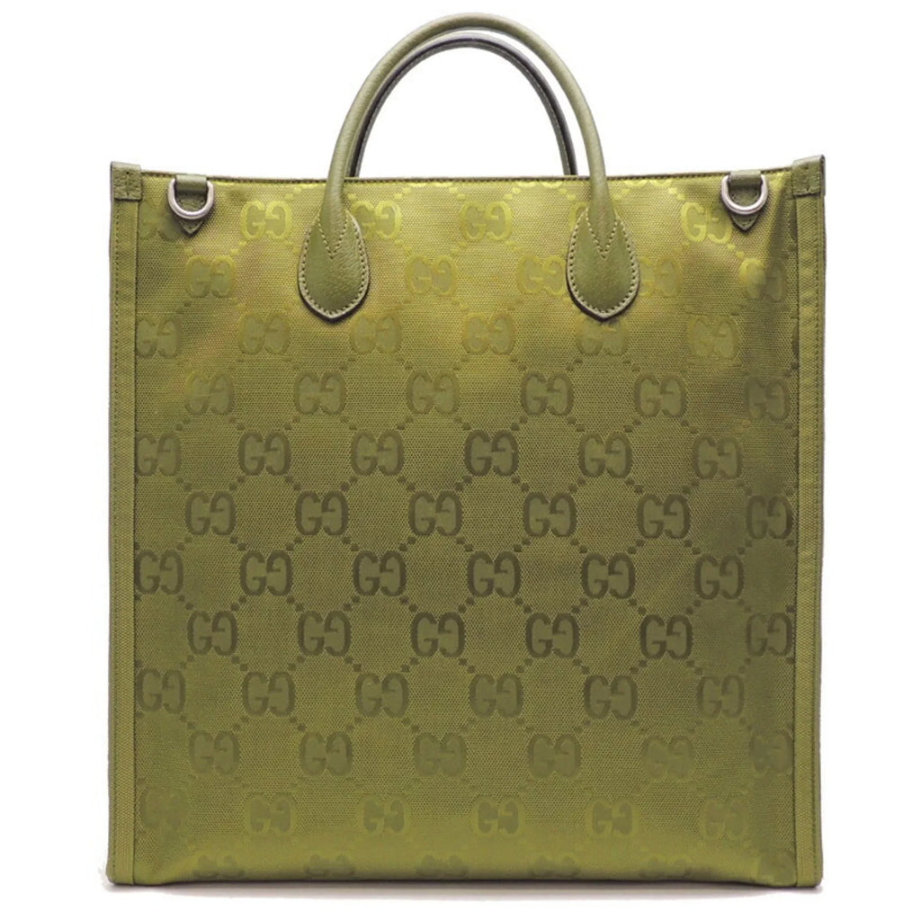Gucci Off Grid Recycled The Tote Nylon Ladies Only) GG Green Pre-Owned (Day Lining Forest 696043 (Good) Bag Medium