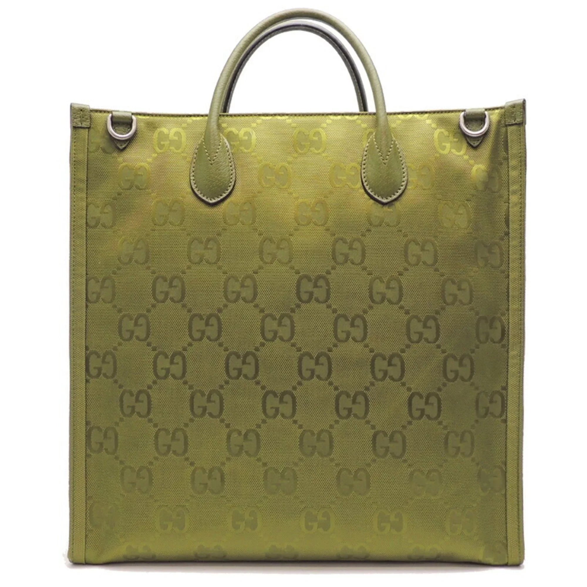 Gucci Off Grid Recycled The Tote Nylon Ladies Only) GG Green Pre-Owned (Day Lining Forest 696043 (Good) Bag Medium