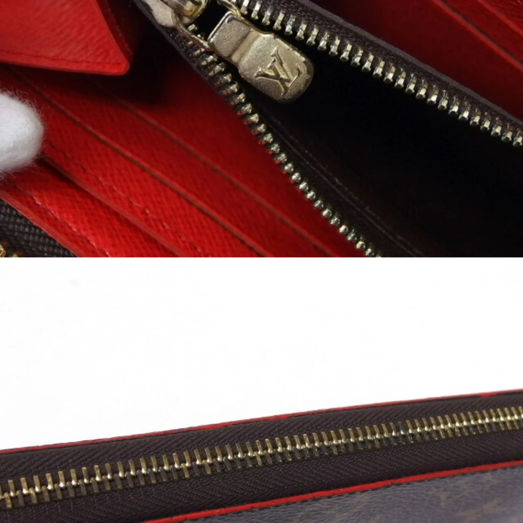 Louis Pre-Owned Clemence Long (Good) Monogram Vuitton Wallet Red Wallet M62940