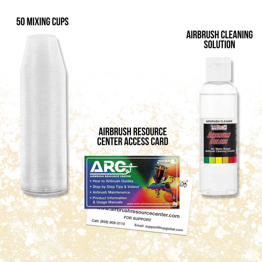 Deluxe Air 3 Pro w/ Compressor Airbrushes Colors 6 Paint Airbrush System &