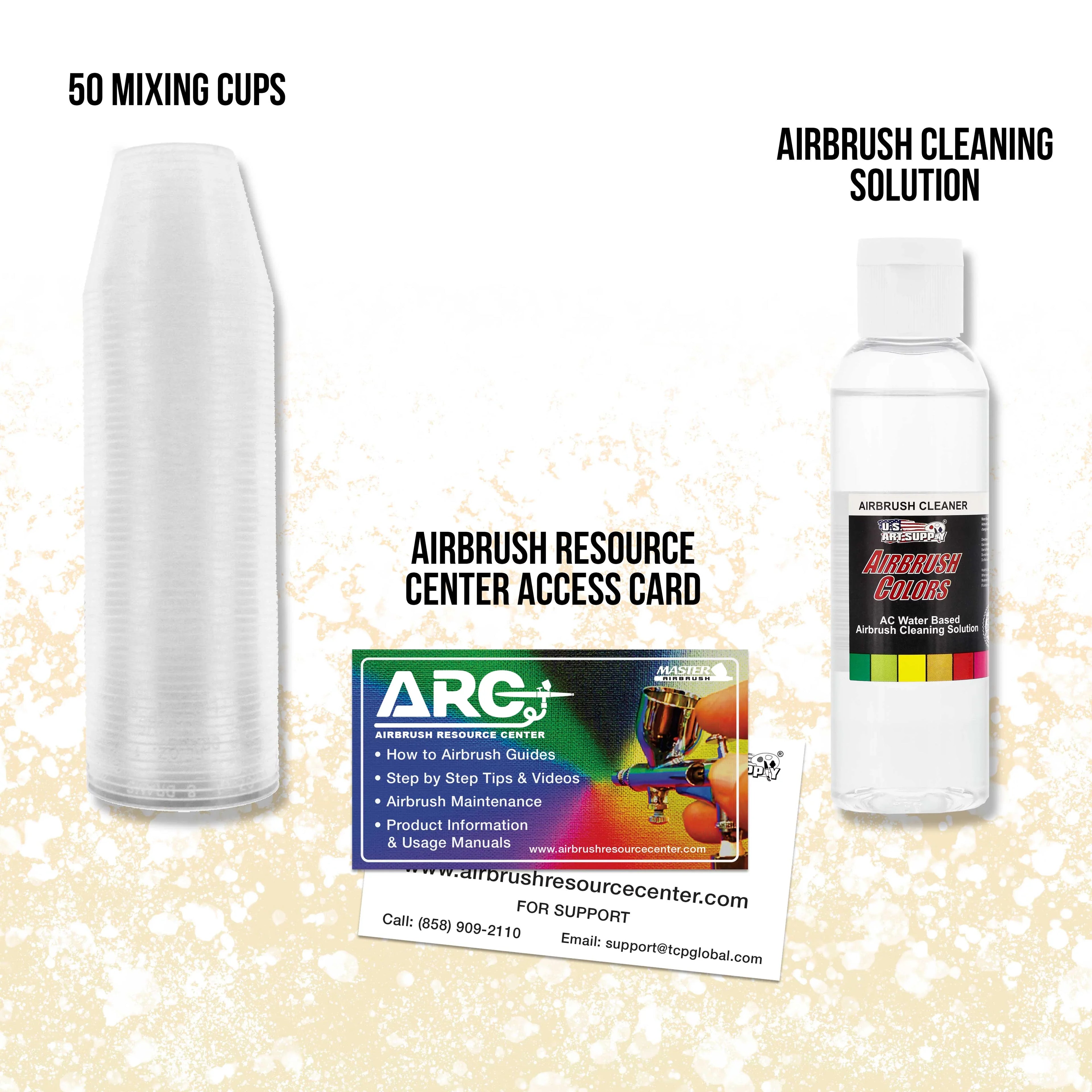 Deluxe Air 3 Pro w/ Compressor Airbrushes Colors 6 Paint Airbrush System &