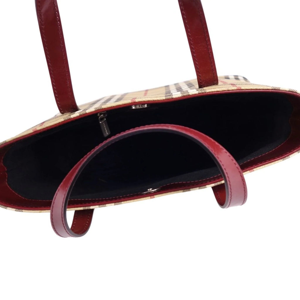 Tote BURBERRY Bag Check Ladies LONDON Burberry Brown London (Good) Handbag Pattern Pre-Owned
