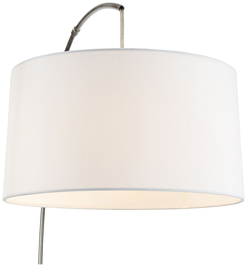 Floor Brushed Drum for Tall 360 Standing Reading Office Room 72" Linen Lamp Cora White Shade Living Nickel Arc Lighting Metal Bedroom House Modern