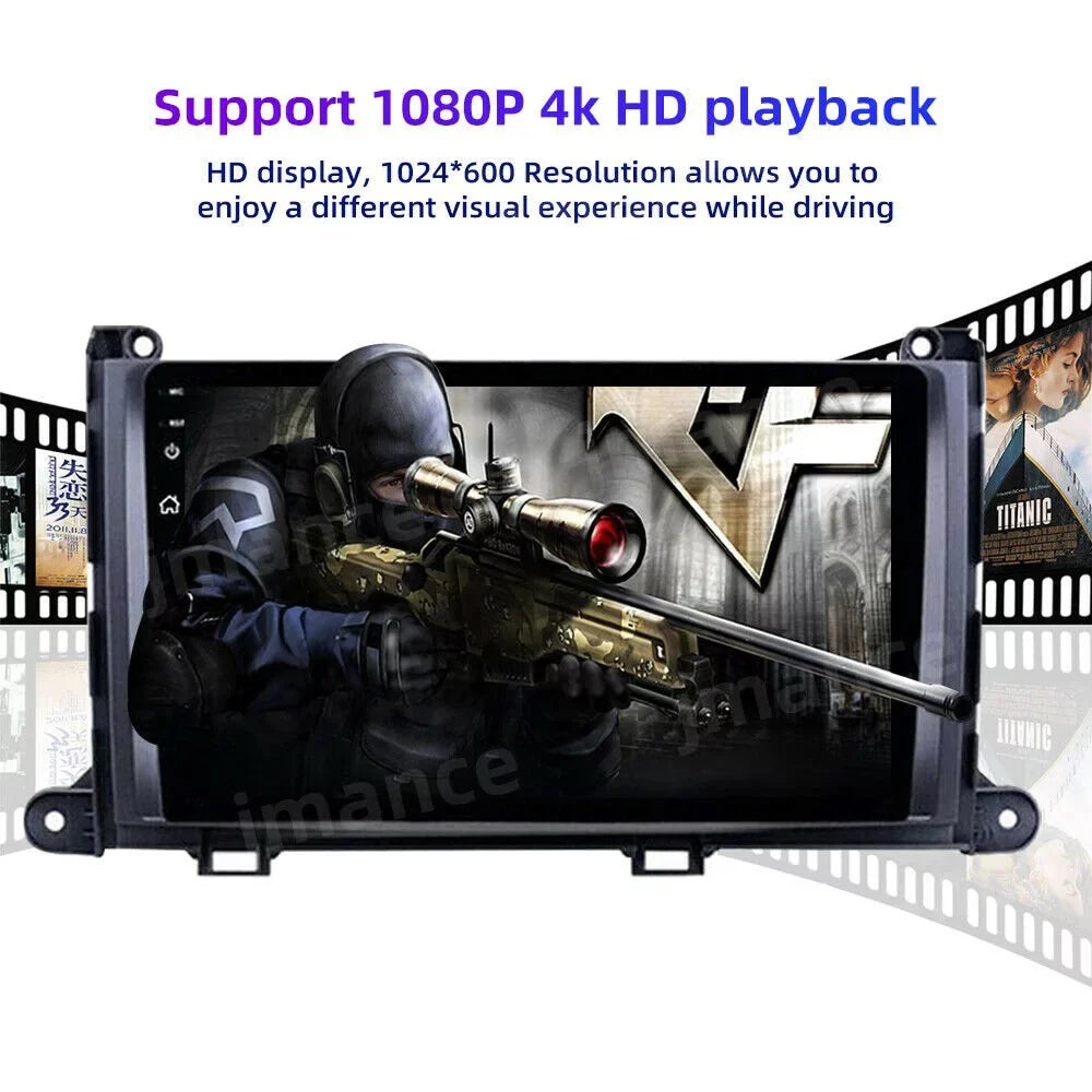 CarPlay JMANCE Backup Auto 10 Android Camera Wireless Support Sienna Toyota for Andriod Apple Car 2011-2014 with Stereo