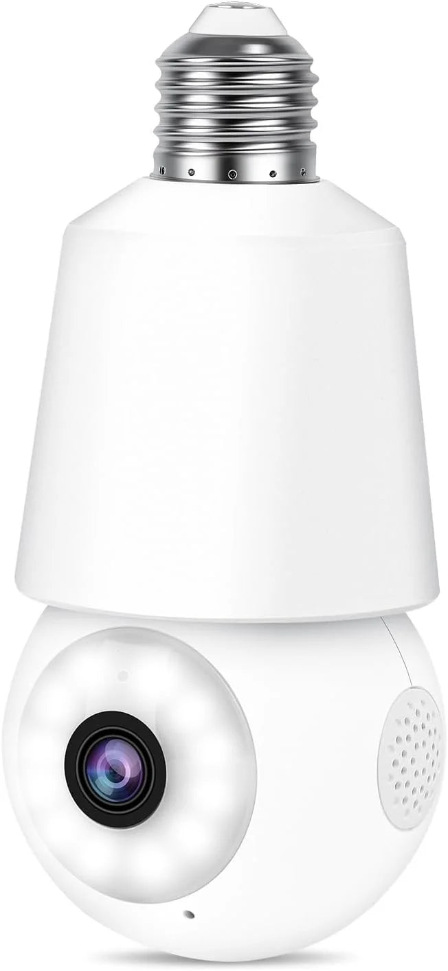 Motion Sound PTZ for SocketSecurity Light Home Security Light Bulb Detection 2K 360° Alarm Cameras Tracking