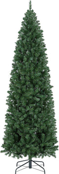 Pencil Christmas Decoration Tree 7.5Ft Artificial Slim Stand Foldable Includes Tree Holiday Tree, Kingswood Green Fir