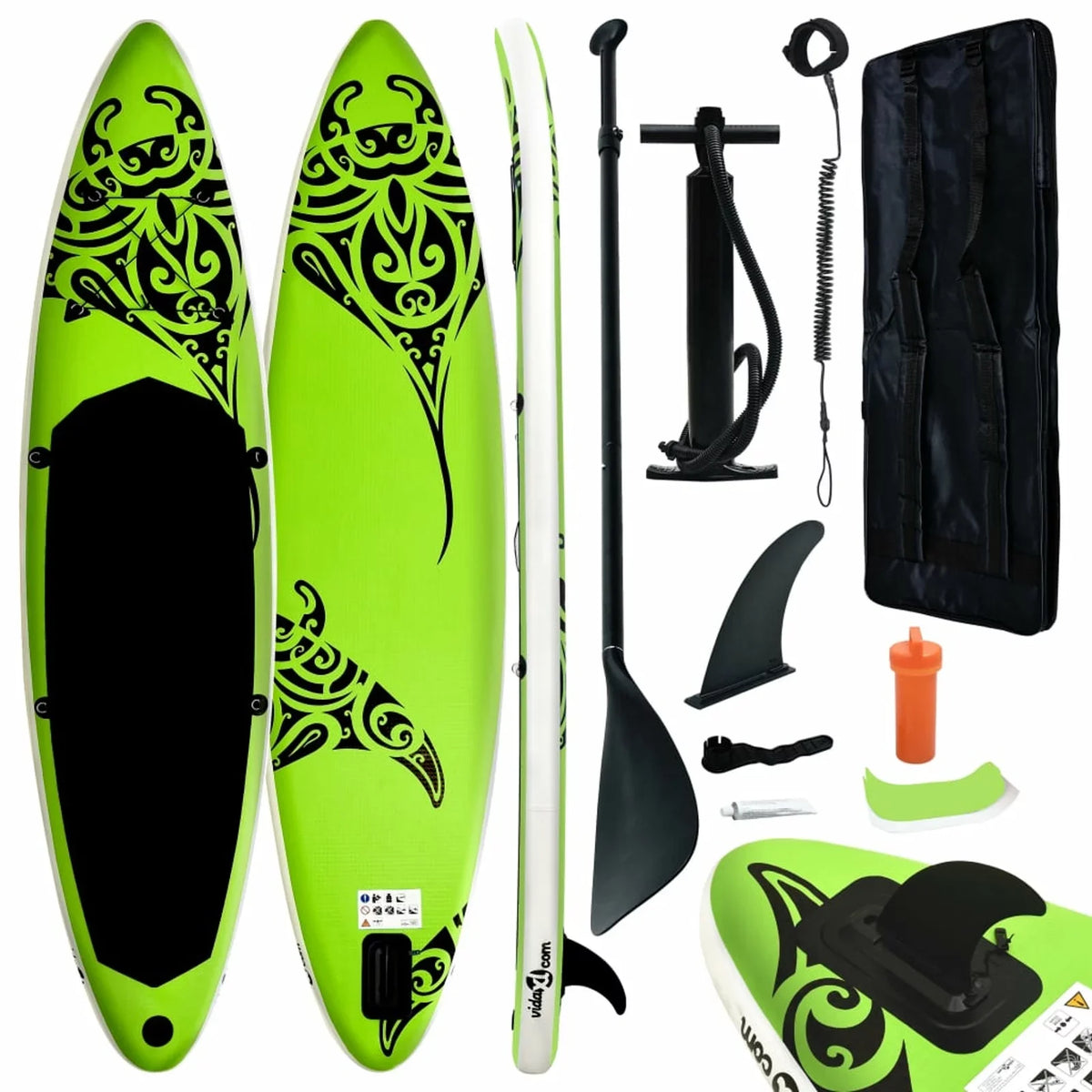 Inflatable Set 120.1"x29.9"x5.9" Green Paddleboard Walmeck