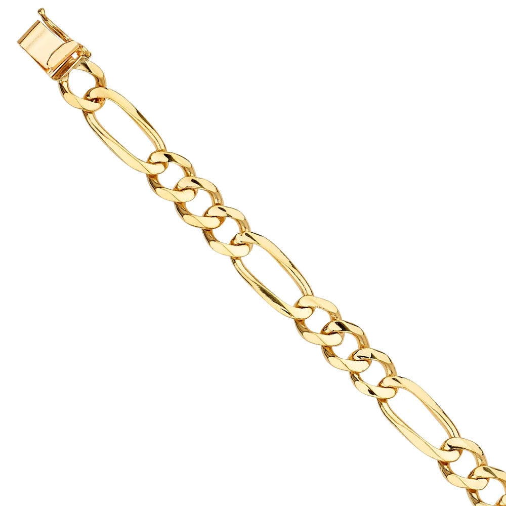 | Men Bracelets Figaro 14KY Yellow 14k Jewelry and Gold Women Link Elegant | Chain for Men’s Weight 8" Gift Bracelet for Gold | 17.3 -