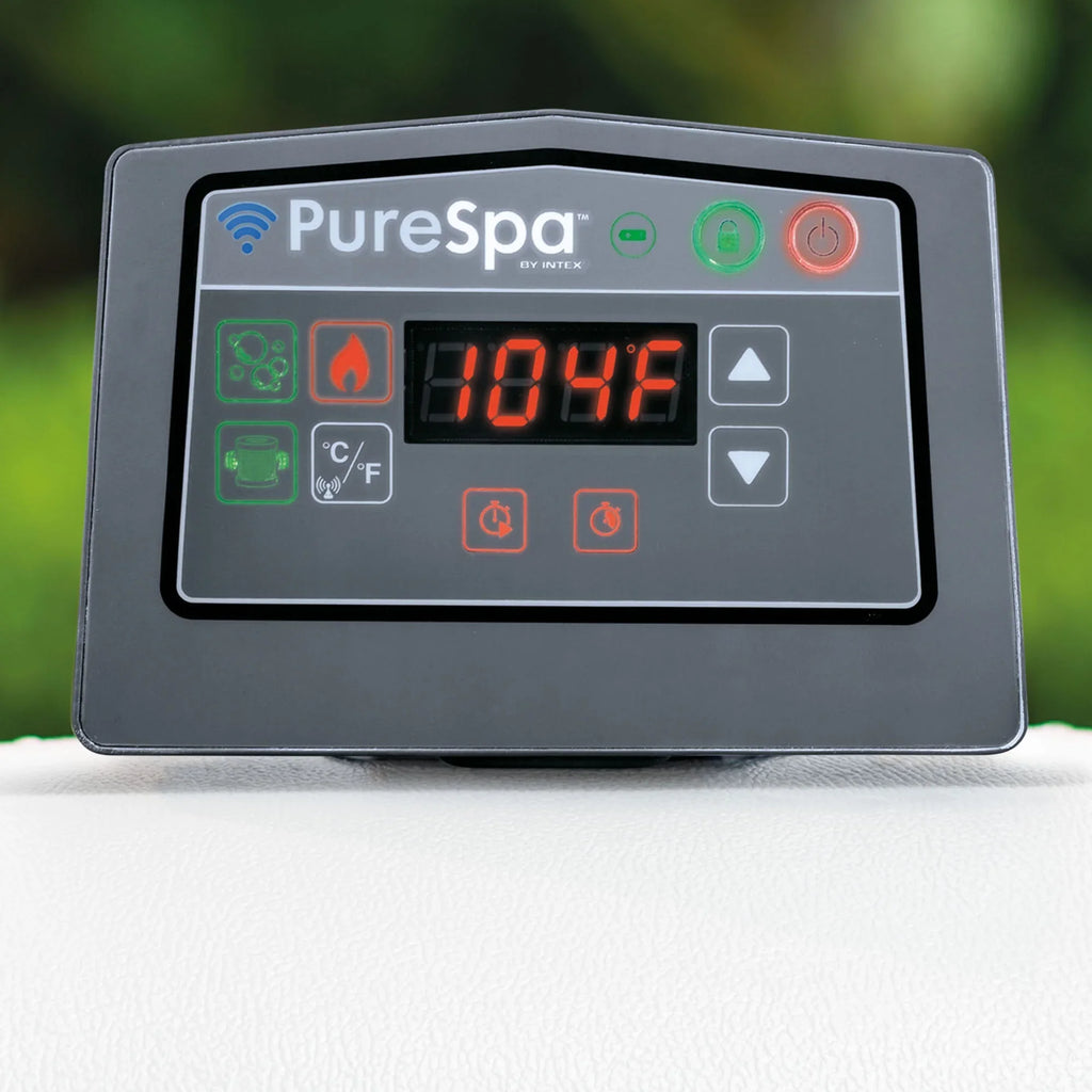 Intex Tray Hot Tub PureSpa Bubble Spa Jet Greywood w/ Accessory Inflatable