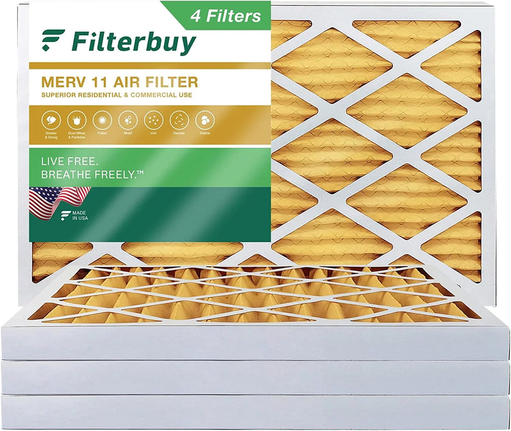 Filters Filterbuy AC MERV Furnace 16x25x2 HVAC 11 Pleated (4-Pack) Air