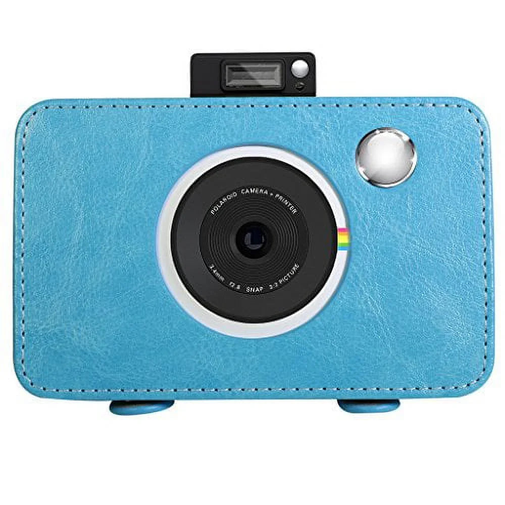 Camera Print Case Snap Leatherette Custom Instant – Digital Touch Snug Design Fit Polaroid for (Blue)
