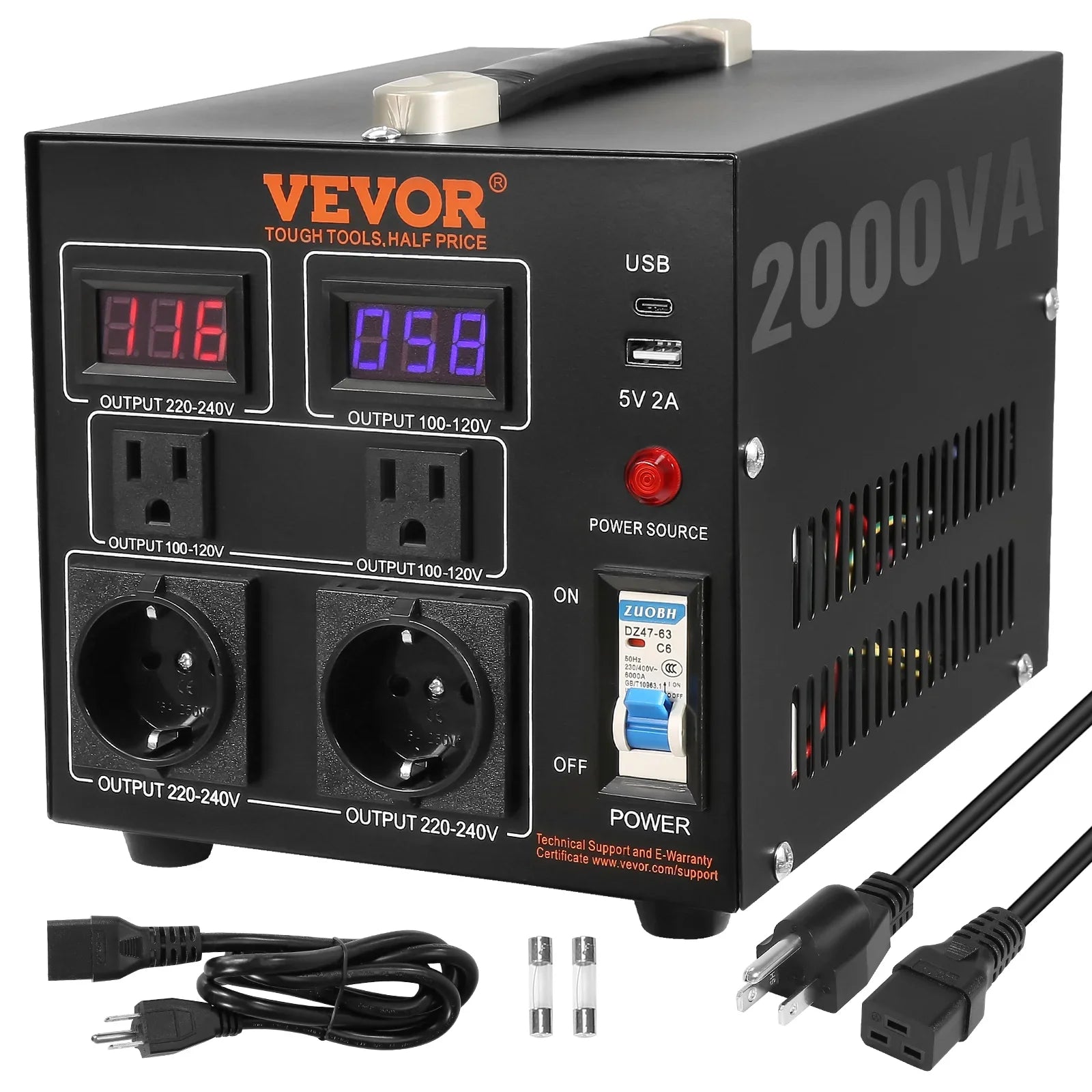 220V-110V Transformer Step CE Up/Down Converter Voltage BENTISM /110V-220V 2000W