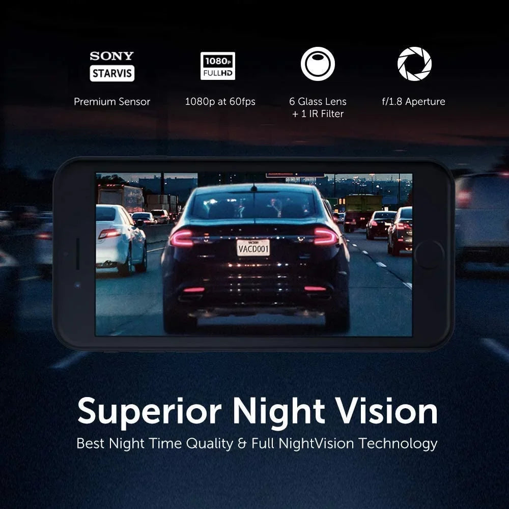 Support Car 128GB Camera Mode GPS Vision Dash Wi-Fi Sony | | G-Sensor Recorder Max Dashboard Sensor 1920X1080P@60Fps Camera Parking with Cam | | Dash | Night VAVA | |