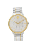 Steel Thin Two-Tone Classic Movado Watch Silver Mens 42mm 0606887 Quartz Dial