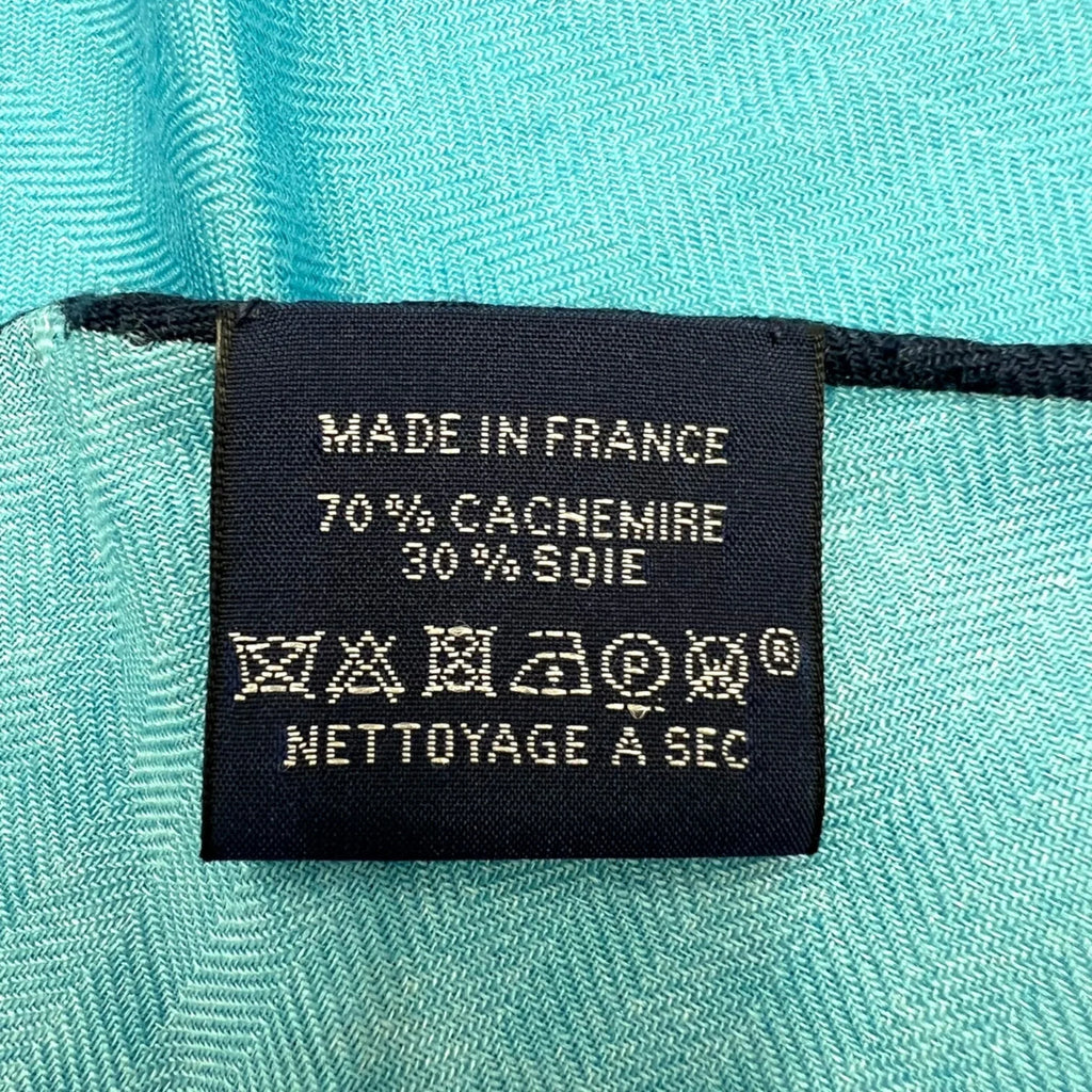 scarf New) HERMES Hermes blue (Like cashmere ladies Pre-Owned silk triangle
