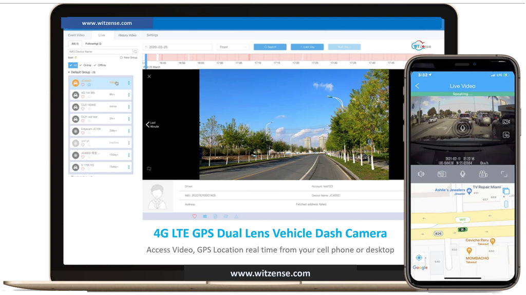 view and monthly or subscription phone Camera Dash can * (2 fees PC) GPS lenses requires from