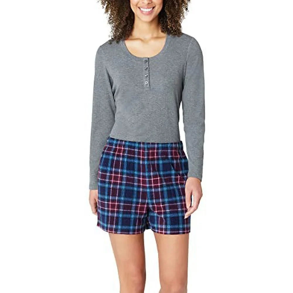 Pajama 3-Piece Large) Eddie Set Waffle Knit Women's Bauer (Gray,