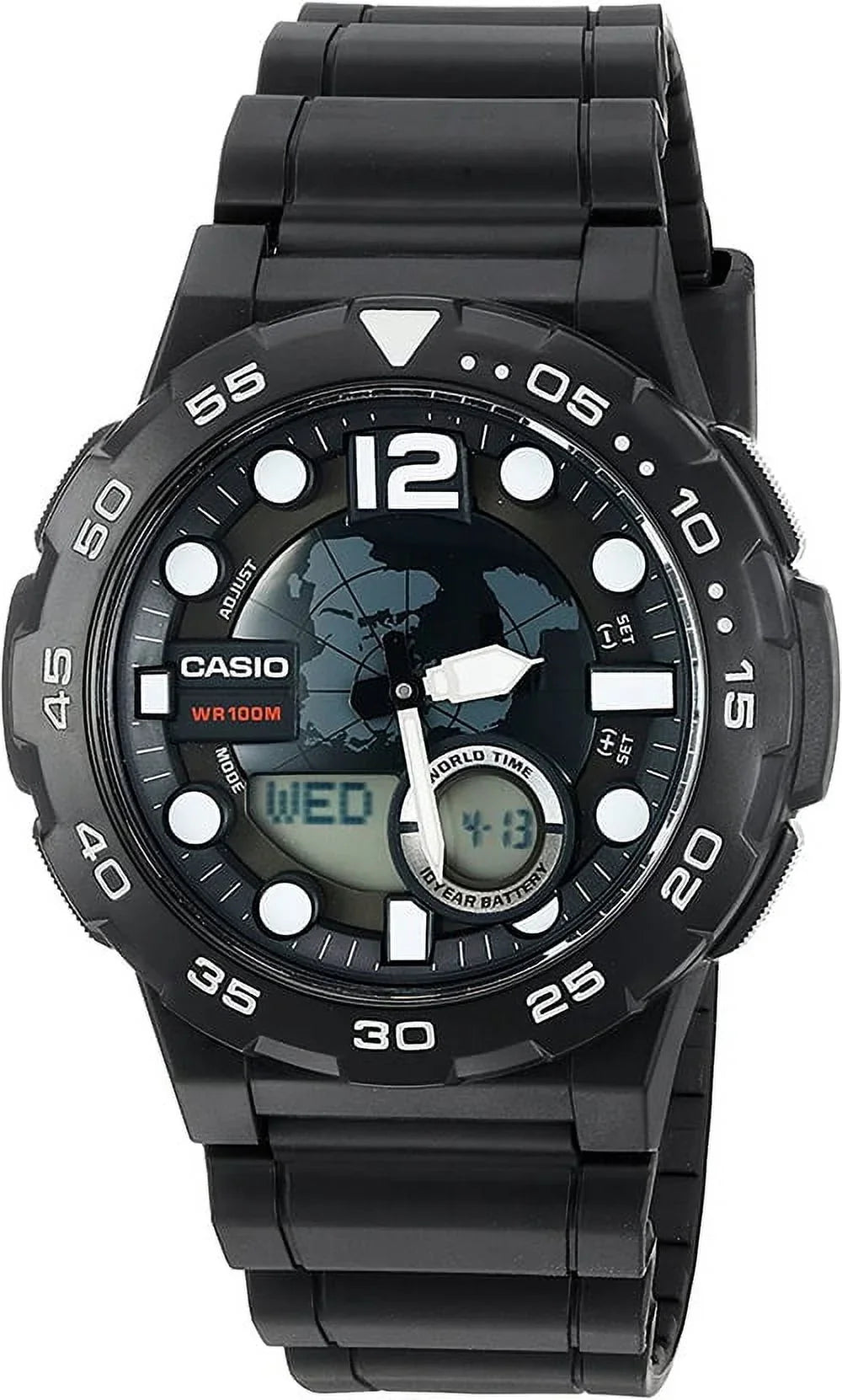 AEQ100W-1AVCF Men's Style Black, Ana-Digi Dive Watch,