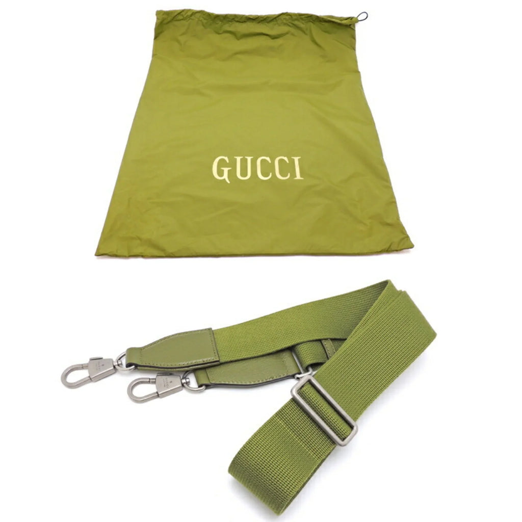 Gucci Off Grid Recycled The Tote Nylon Ladies Only) GG Green Pre-Owned (Day Lining Forest 696043 (Good) Bag Medium