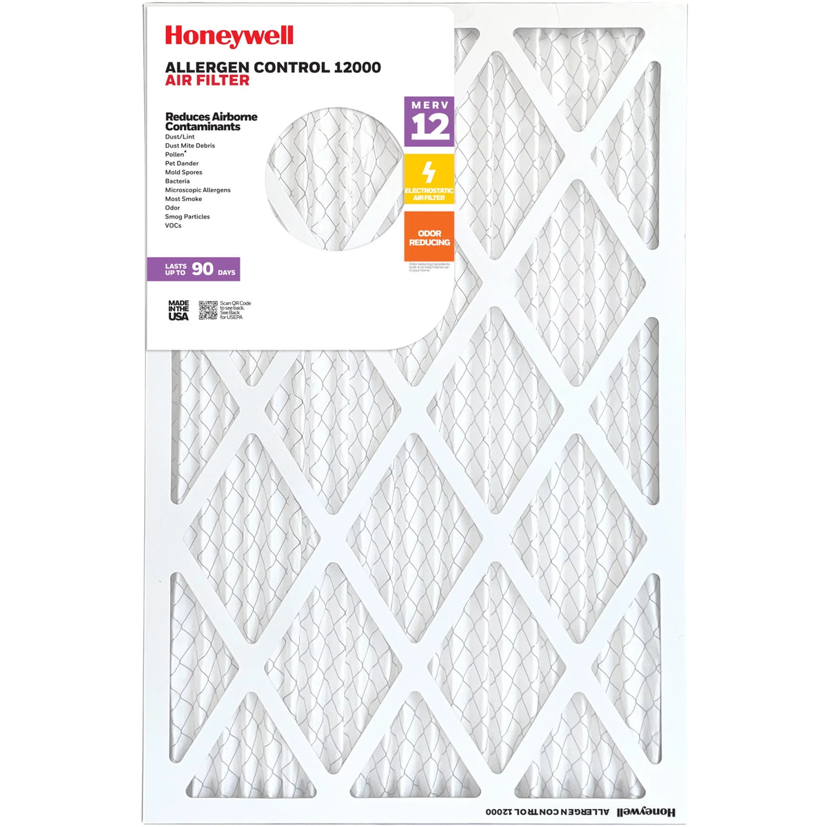 Furnace Pack 16x20x1 Filter Pleated -4 12 MERV Honeywell Air HVAC