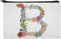 Pouch B Letter Organizer Cosmetic Initial Makeup Bag Floral