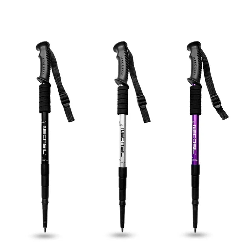Aluminum Bastão Absorber Alloy Walking Trekking Walking Teleskopic Hiking De Stick Ultralight Stick Poles Cane Alpenstock