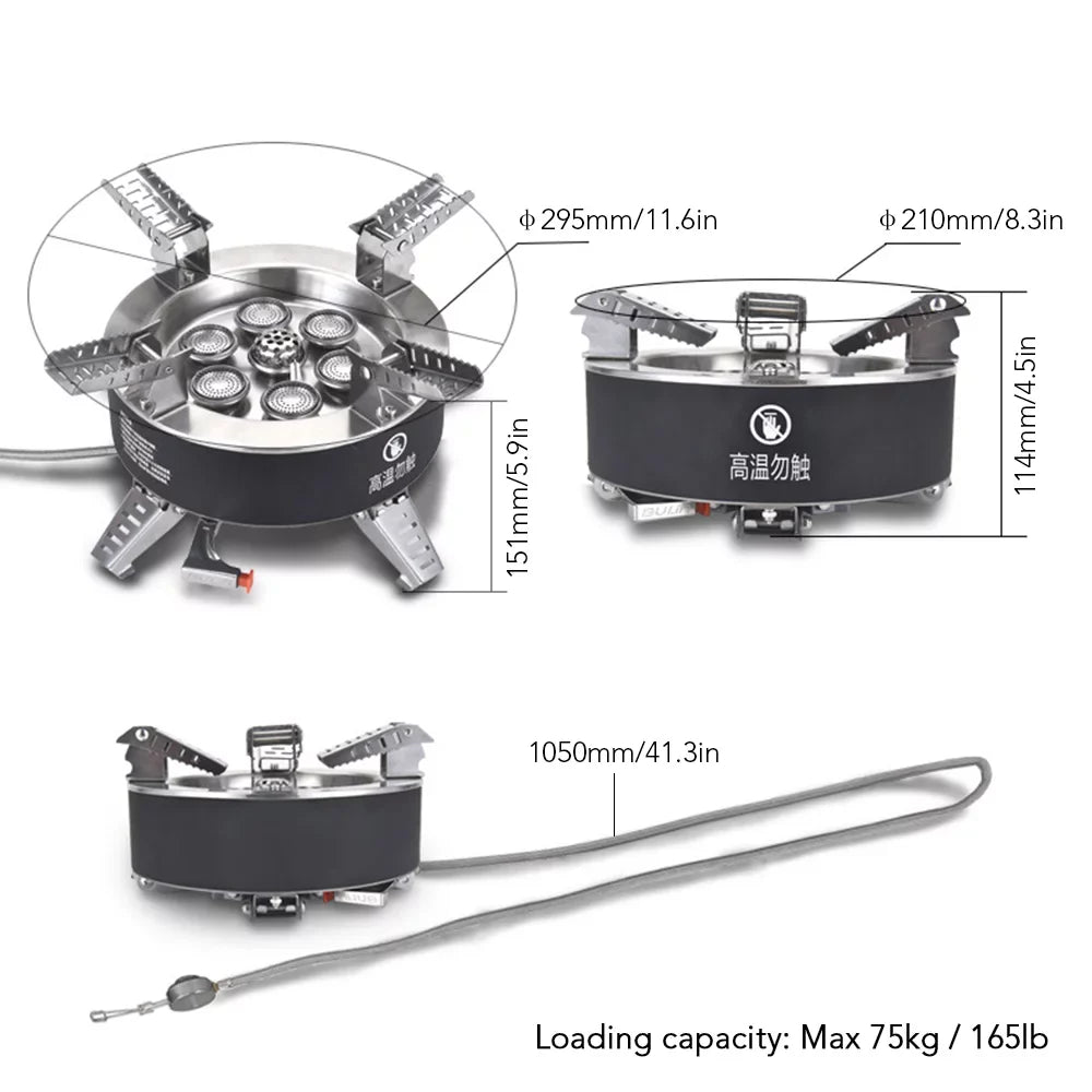 ammoon Gas Stove, High Fishing Hiking Ignition Traveling Camping Backpacking 18000W Piezo Windproof Stove, Stove,
