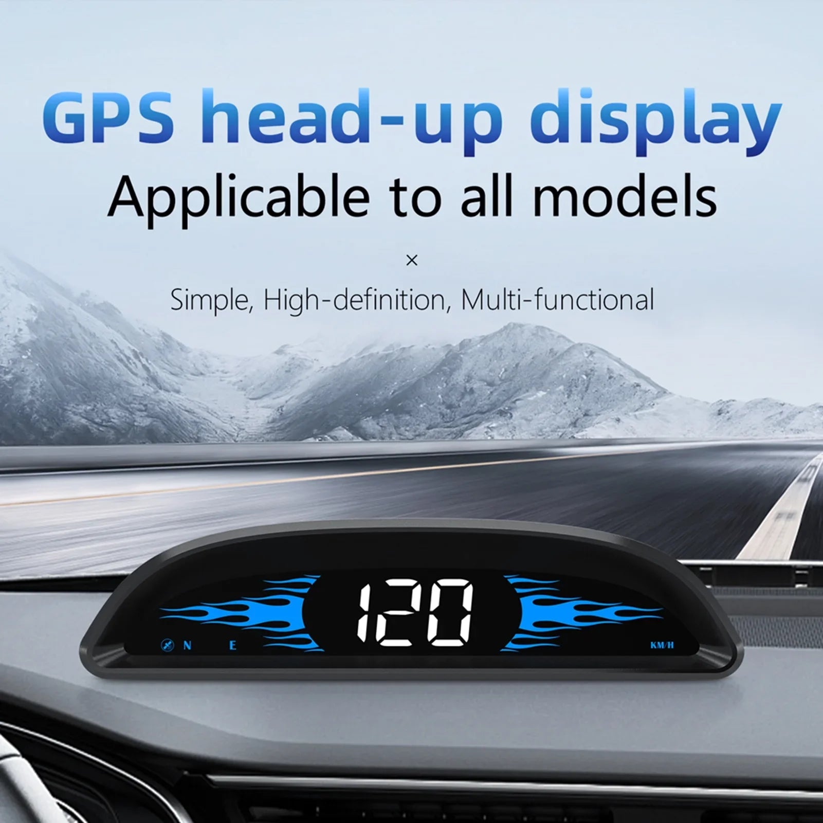GPS Display Screen GPS Digital with Overspeed Dual Speedometer Alarm Vehicle Navigation System Display Walmeck Speed/Time/Direction/Mileage Alarm Fatigue Car Head-up Driving