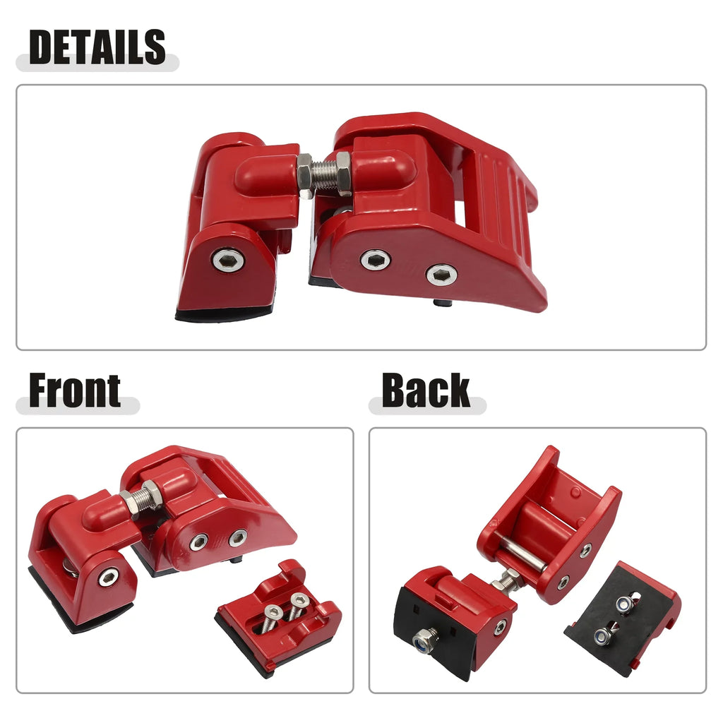 4 Unlimited Door Unique for & Jeep 1 Wrangler Bargains Pair Door JK 2 Red Front Catch Hood Latches Hood Fit Locking
