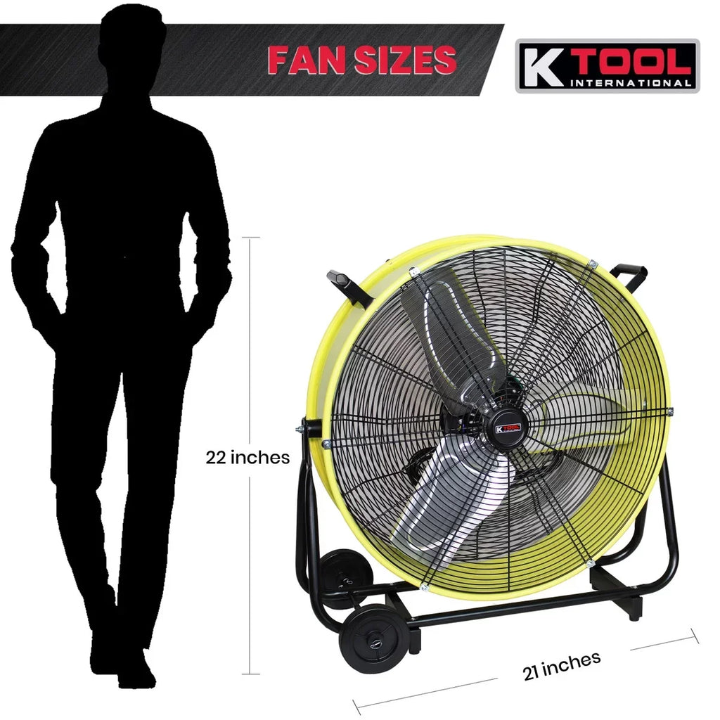 Industrial K Fan, International Yellow Drive Tilting Safety Tool 24 in. Drum Direct