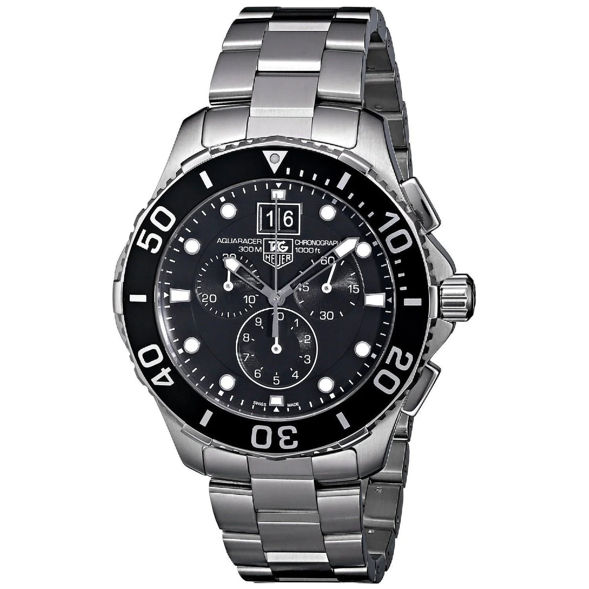 Steel Heuer 'Aquaracer' Chronograph Watch CAN1010.BA0821 Stainless Men's Tag
