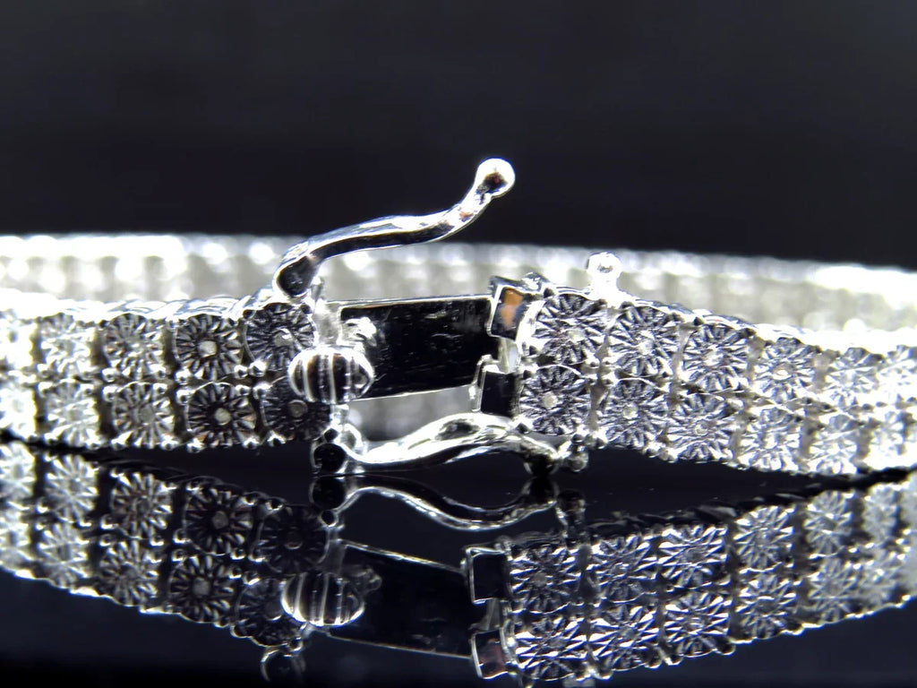 Diamond White Plated 8 Inch Gold in Row Bracelet 2