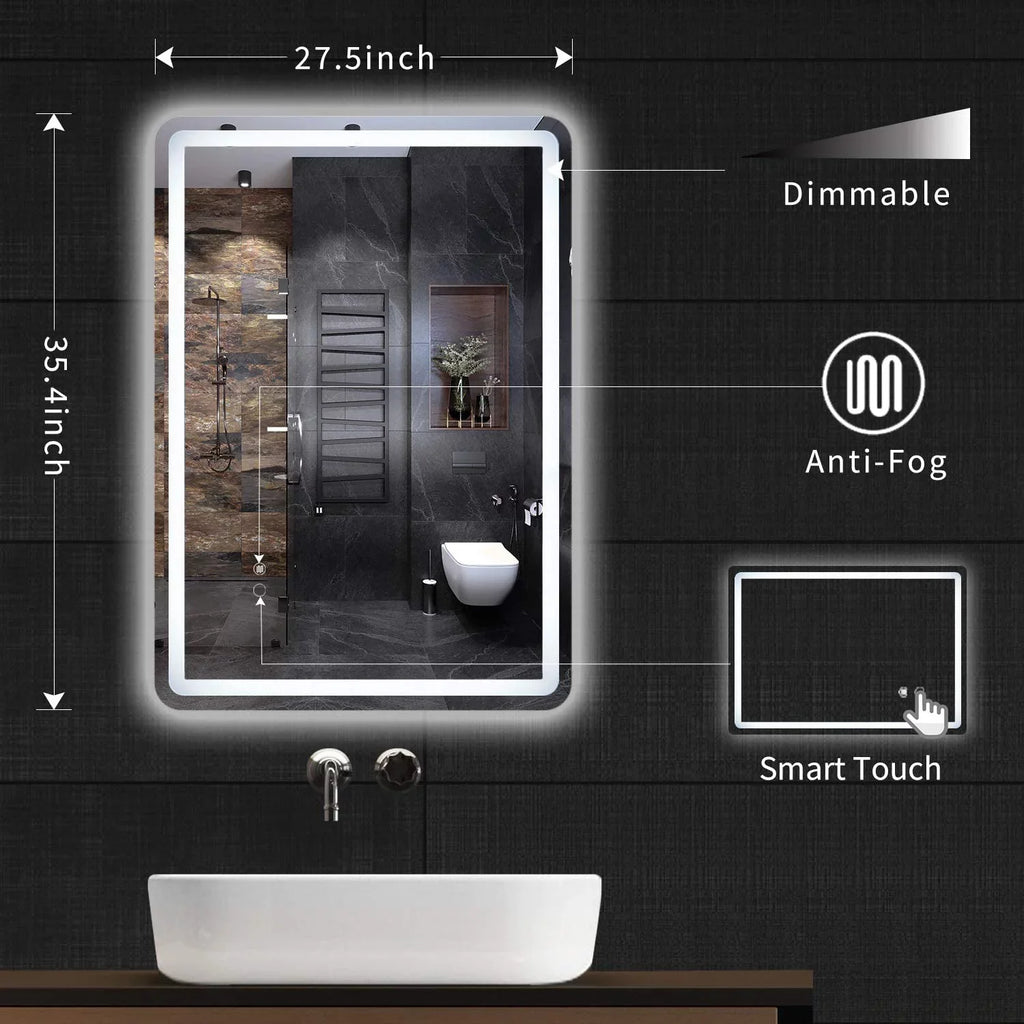 Mirror Anti-Fog 28 Bathroom Transparent Vanity 36 x Light(Horizontal/Vertical), Deluxe White/Warm Dimmable Wall Large with Makeup LED Inch Simple