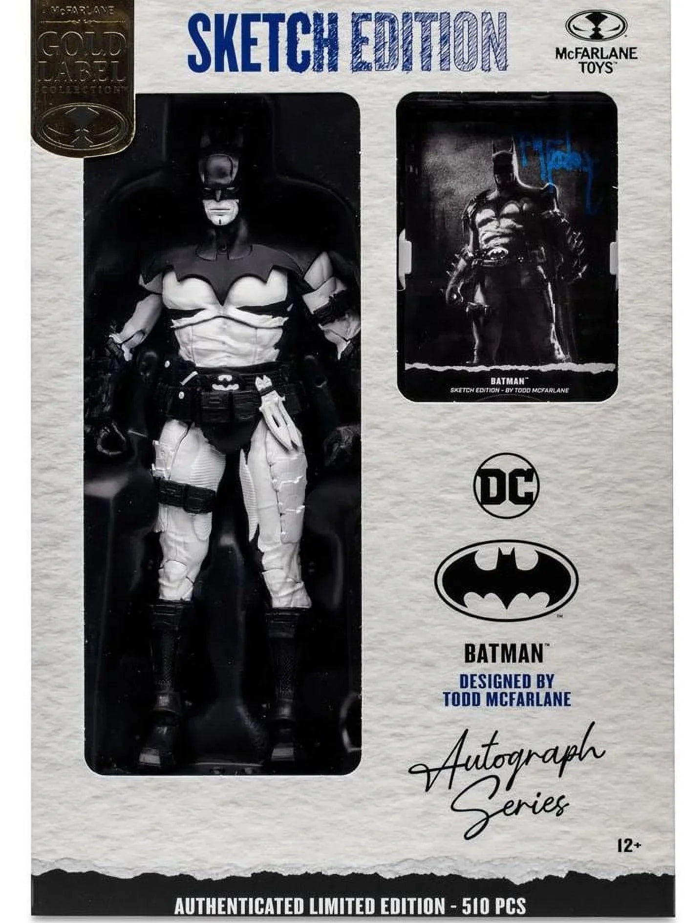EE Label Gold Sketch Exclusive Action Multiverse DC Figure 7" Batman Edition