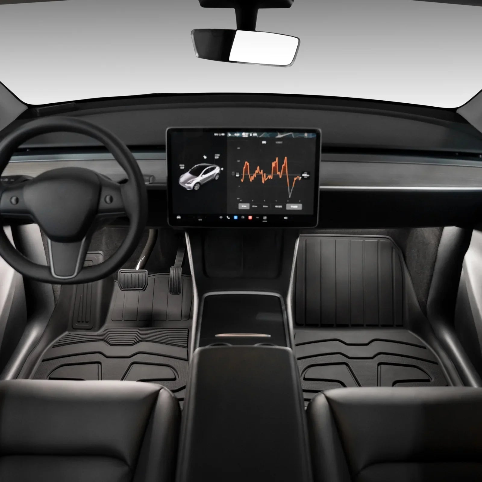 Y, Full 2nd Compatible Protection Floor Custom Mats Weather 2020-2023 All Tray TPE Motorsports Black Mats, 3D Trunk Floor Front Ikon Row Heavy Rear & Tesla + Liners, with Mat Set Cargo Model Duty