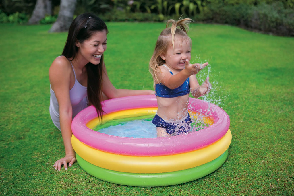 Colorful 3 Inflatable Pool, Sunset Baby Swimming Glow Multicolored Intex