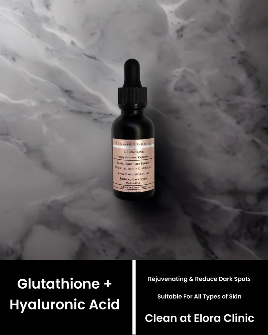 & - Clinic - - Hyaluronic Serum + + Glutathione Rejuvenating Hydrating Glutathione Acid Serum Glutathione Elora Acid Free Oil - Water Based Hyaluronic