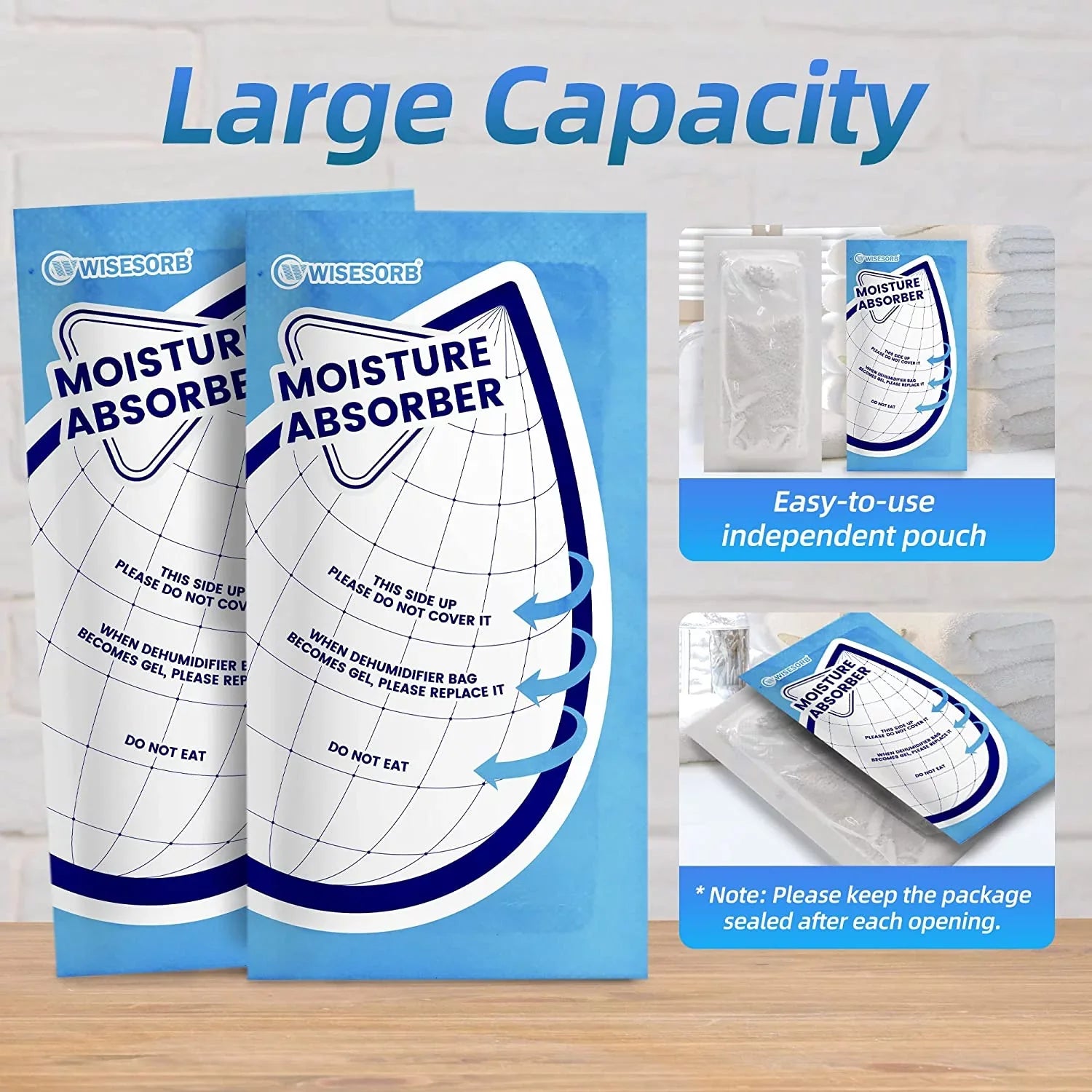 Packs Granule Tyvek Absorbers, White Basements, for Bathrooms, 30 for Closet Wisesorb Bags Rvs, Packets Moisture Humidity Gram Packing Perfect 25 Premium Dehumidifier