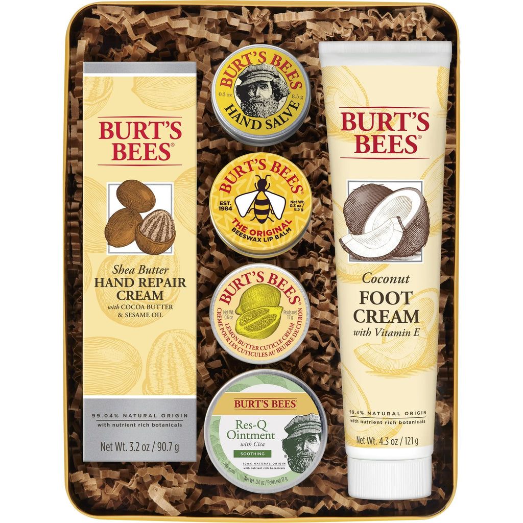 Classics Repair Hand 6 Hand Cuticle Cream, Balm, Bees Cream Ointment, and Foot Products Set, Lip Tin in Cream Burt's Res-Q Gift Giftable Salve,