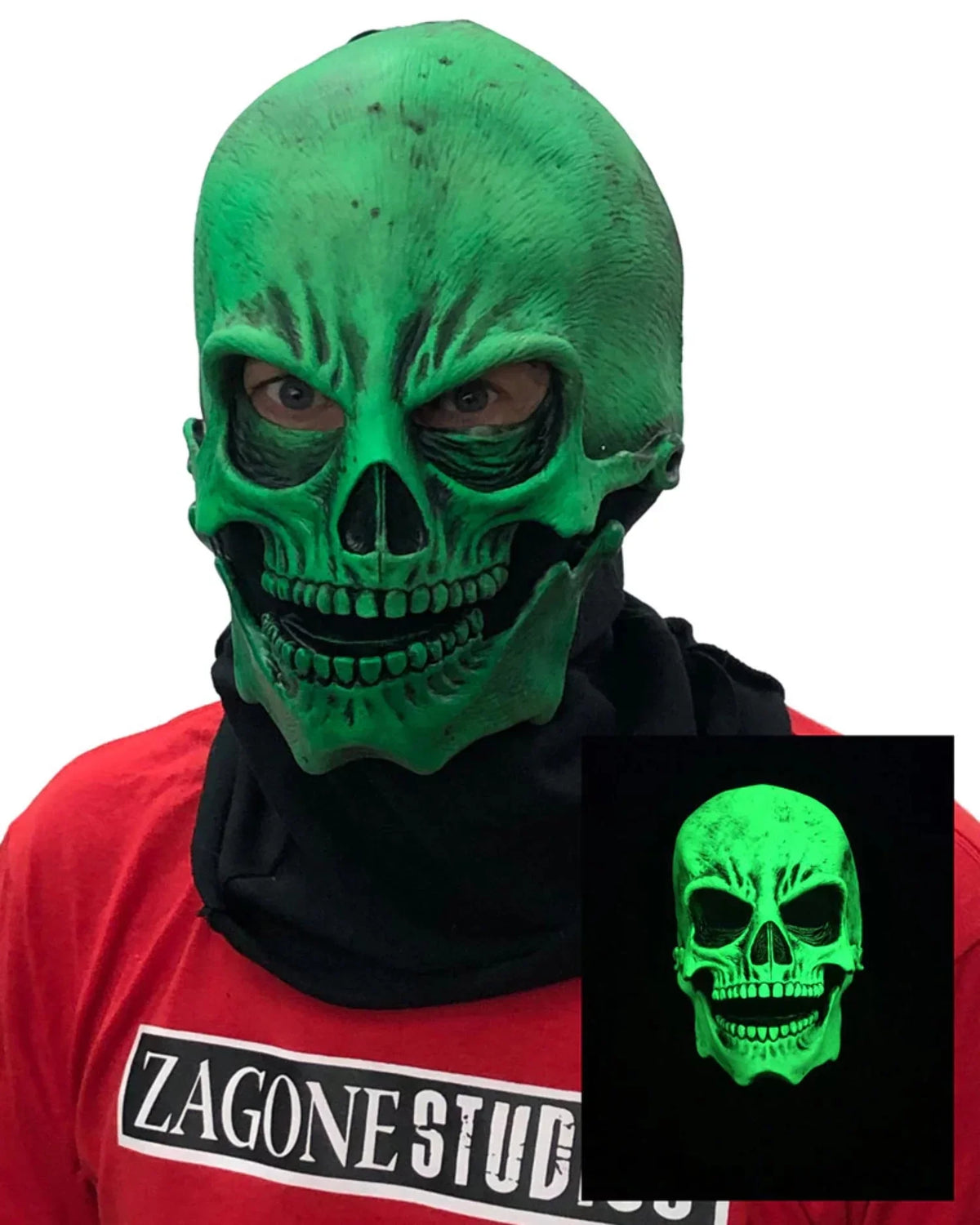 Sock Uv Green Skull Mask
