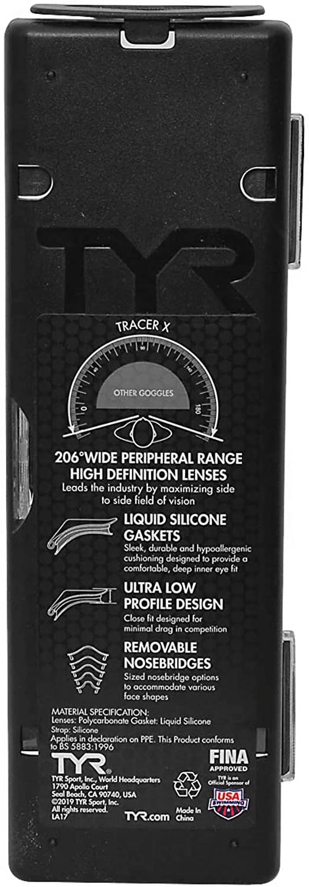 Frame/Silver Lens Gasket/Silver Goggle BLK Tracer TYR Mirror X Metallic Racing Mirrored
