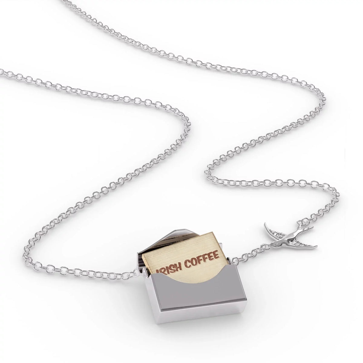 Irish a Vintage Coffee style Neonblond Cocktail, in Envelope silver Necklace Locket