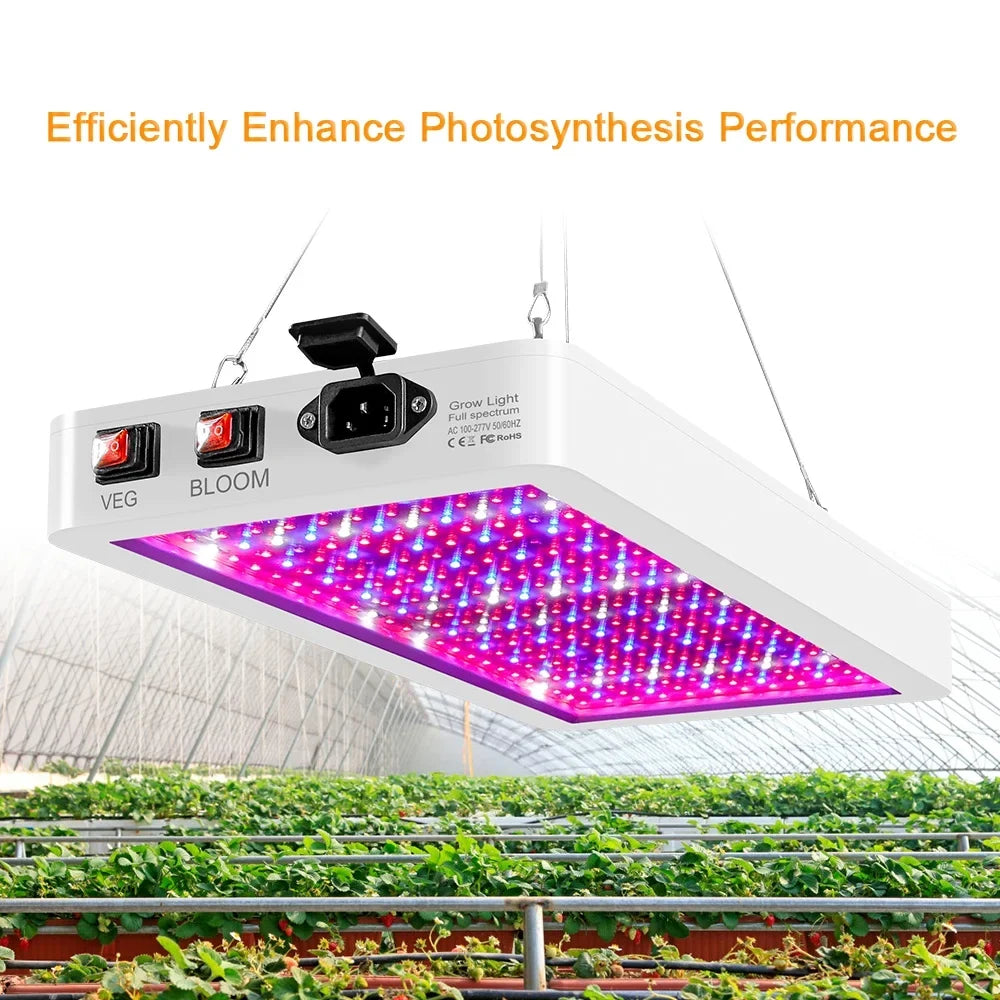 Plant Grow Lamps Dual for Full 2000W Hanging Switch LED LEDs for Spectrum 312 Greenhouse Veg Bloom IP65 Waterproof Light Indoor and Flowers Plants Seedlings Growing