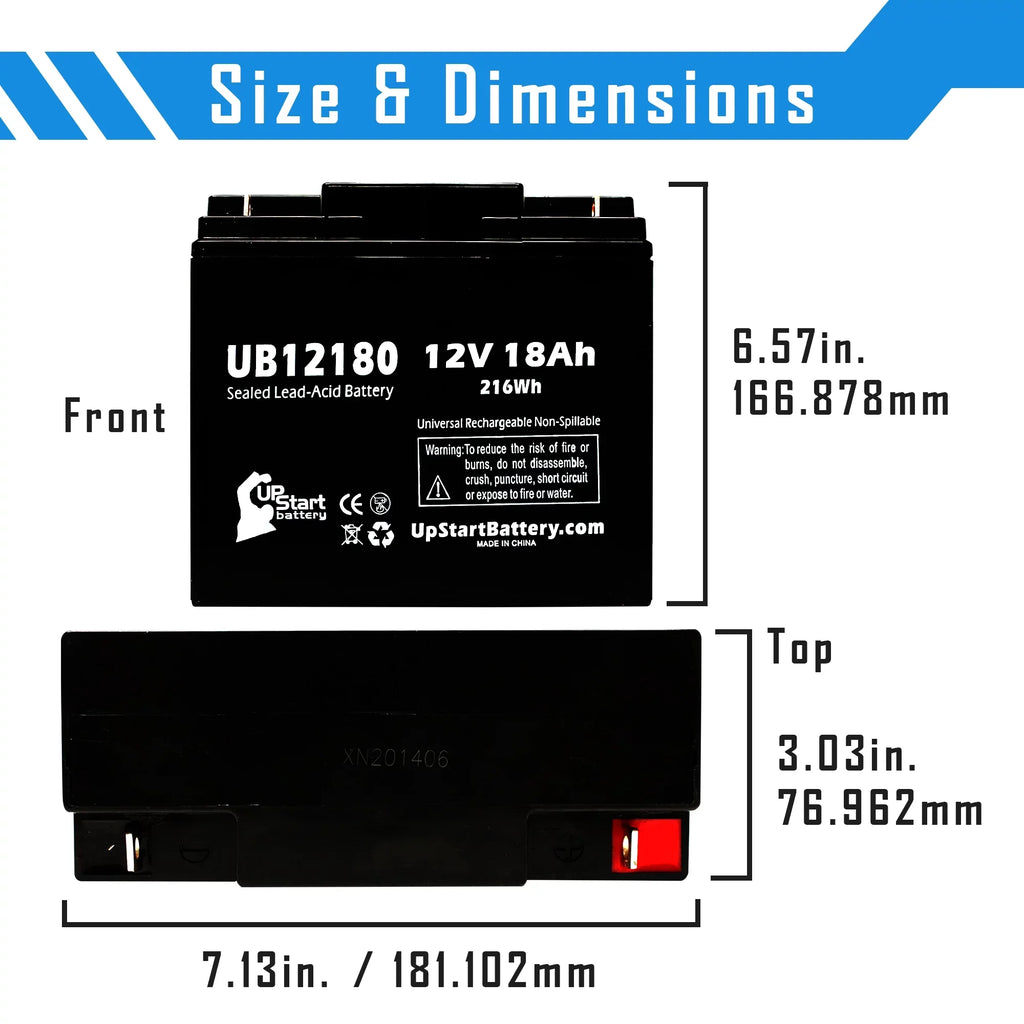 '- 18Ah, Pitcher 3x AGM, Terminal, 18000mAh, Universal CF12V18 Lead UB12180 T4 SLA) Battery Acid Sealed Battery Eagle Pack Compatible (12V, Replacement -