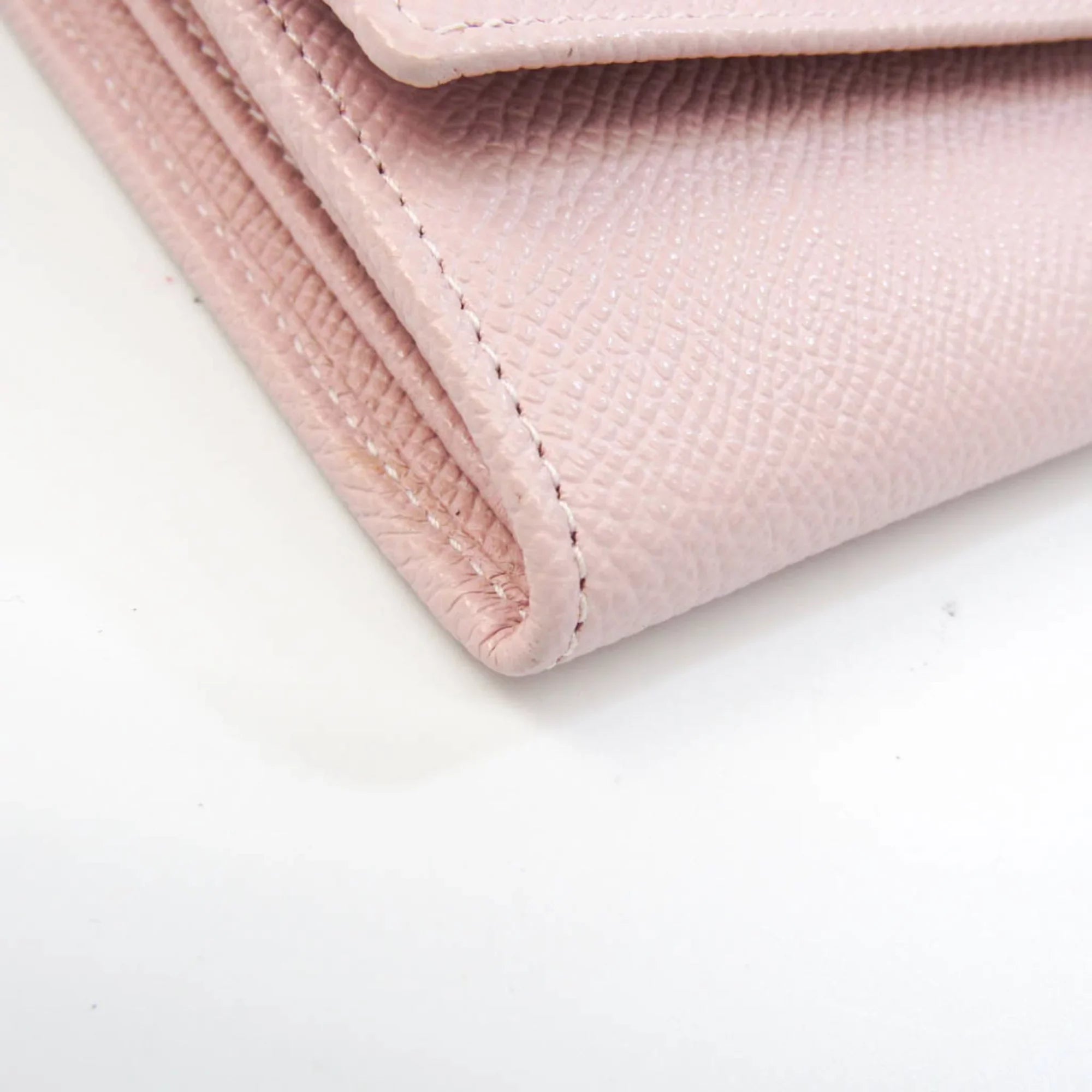 (bi-fold) Pre-Owned Bvlgari 30415 Long Pink Leather Bvlgari Wallet Women's Bvlgari (Good)