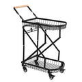 Trolley Storage 2-Tier Metal Utility Cart, Rolling Multifunction