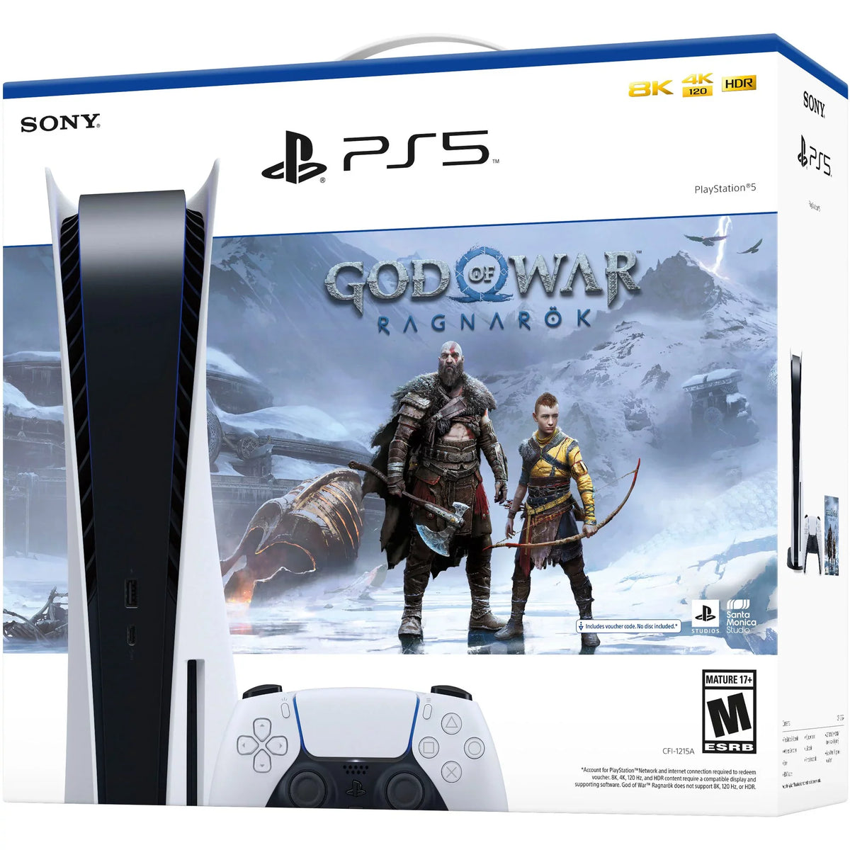 Additional PlayStation_PS5 –and 5 (Disc God Bundle War – Video of Edition) DualSense Console an Controller, Cefesfy Ragnarök Game