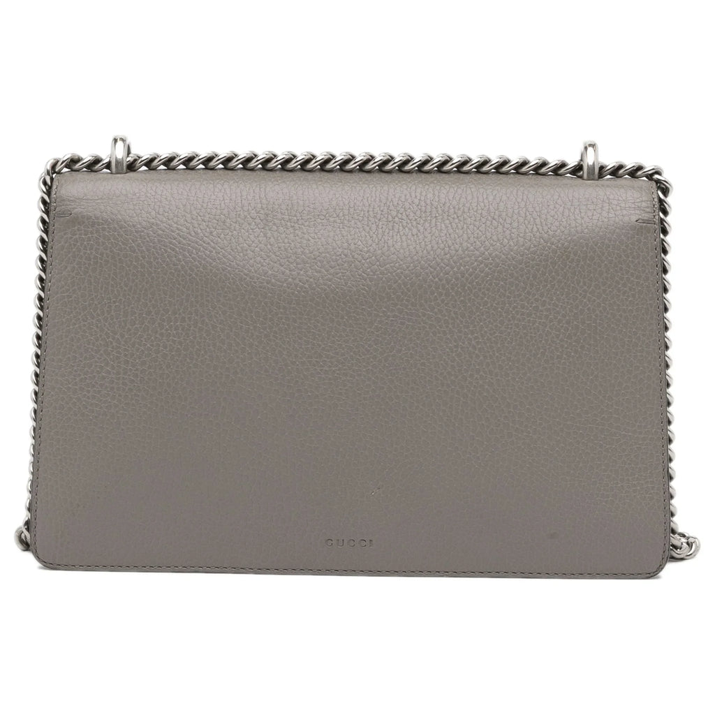 Unisex Pre-Owned Gray Dionysus Authenticated Bag (Good) Leather Small Shoulder Gucci Calf