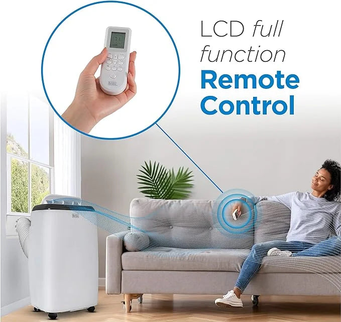 Portable Air BPP05WTB Open BLACK+DECKER White Control - Conditioner 8,000 Box Remote BTU