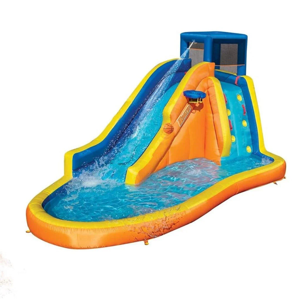 Slide Water Sprinkler (14 with 8 Hoop Wave Long Huge and Banzai Feet Inflatable by Basketball Feet - in Pool Kids Built High)